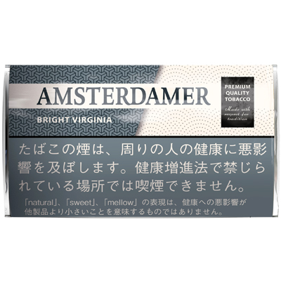 Amsterdamer Bright Virginia 刻み30g包装参考图：AMSTERDAMER大字与BRIGHT VIRGINIA小字。