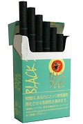 Black Devil Mint Vanilla参考包装：绿色打开盒体，金色字标与上方黑色露出部分