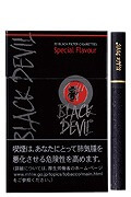 Black Devil Original参考包装：黑色小盒配红色圆章，竖排品牌与中央字标并置