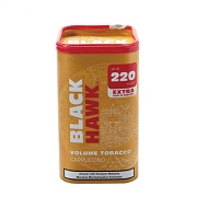 Black Hawk Cappuccino 100g参考包装：红金色小罐图上有纵向BLACK HAWK和220形标记，细小字难辨