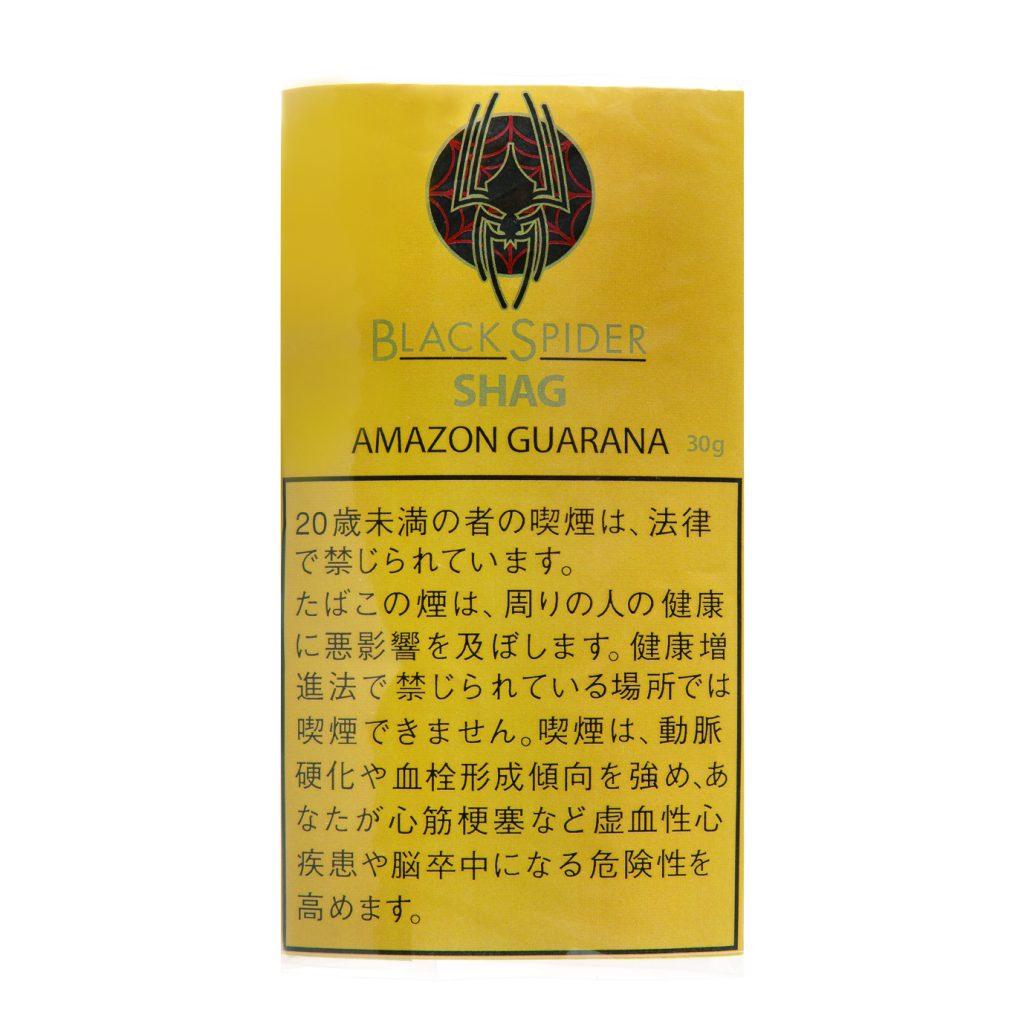 Black Spider Amazon Guarana 30g参考包装:黄色袋面,黑字AMAZON GUARANA,警示文字直接印在黄色底上