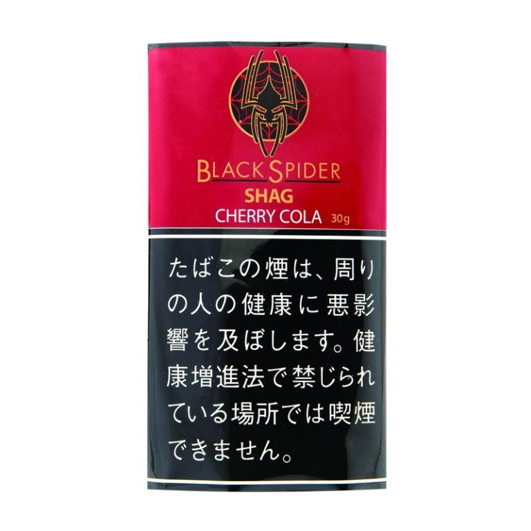 Black Spider Cherry Cola 30g参考包装：红色上半区，CHERRY COLA与30g位于细分隔线上方，下半黑色