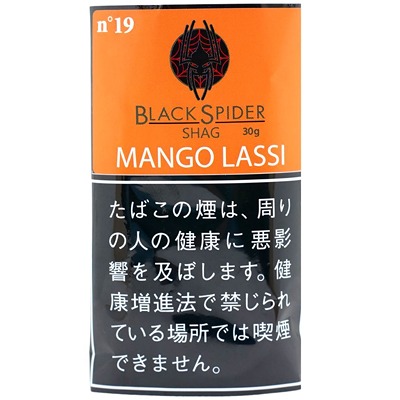 Black Spider Mango Lassi 30g参考包装：橙色袋面，白字MANGO LASSI，左上n°19