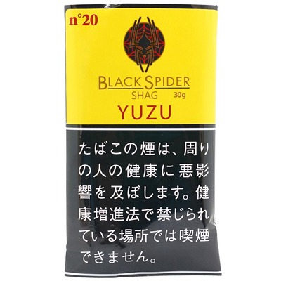 Black Spider Yuzu 30g参考包装：亮黄色袋面，红色YUZU，左上n°20