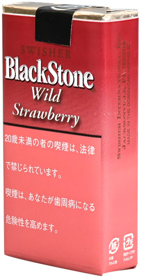 Blackstone Wild Strawberry Filter参考包装:红色竖向软包上有SWISHER与BLACKSTONE,Wild Strawberry位于字标下方