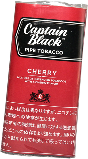Captain Black Cherry 烟斗袋装包装参考图：CHERRY与PIPE TOBACCO文字。