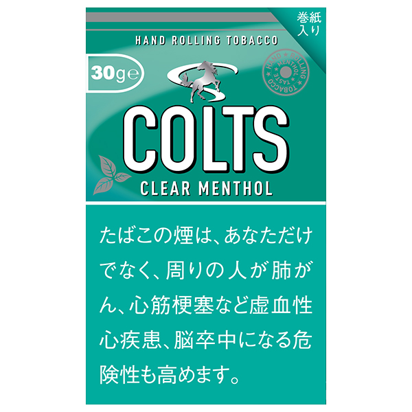 Colts Clear Menthol 30g包装参考图：COLTS与CLEAR MENTHOL。