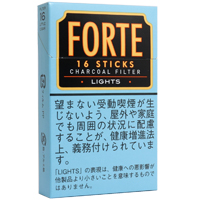 Forte 16 Lights参考包装:浅蓝盒面,黑色标签与16 STICKS、LIGHTS上下排列