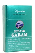 Gudang Garam Signature Menthol参考包装:青绿小盒上有Signature、MENTHOL MILD及圆形品牌图标