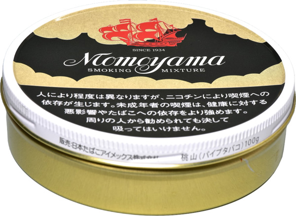 桃山 Momoyama 100g包装参考图：红色多桅帆船。