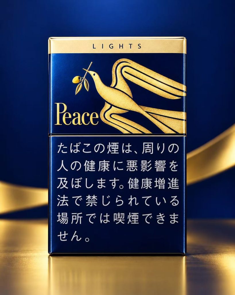 Peace Light BOX包装参考图:金色色带与LIGHTS字样。