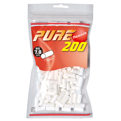 PURE Regular 200参考包装:红色标识与灰白底配合,REGULAR及200并列