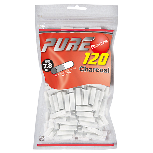 PURE Regular Charcoal 120参考包装:红灰色袋面突出CHARCOAL和120