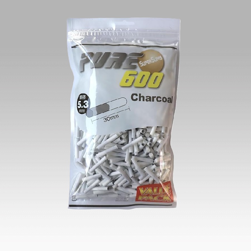PURE Super Slim Charcoal Value 600参考包装:灰色大袋中央为CHARCOAL字样,下方明确写600