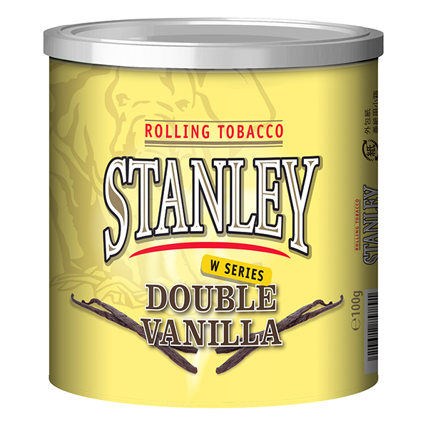 Stanley Double Vanilla 100g罐装包装参考图：圆柱罐与银灰盖沿。