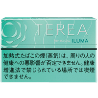 TEREA Mint参考包装:小图为浅青绿色,左上银白圆纹,黑字警示置于下部