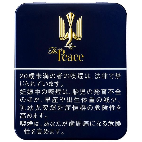 The Peace包装参考图：圆角矩形扁罐正面。