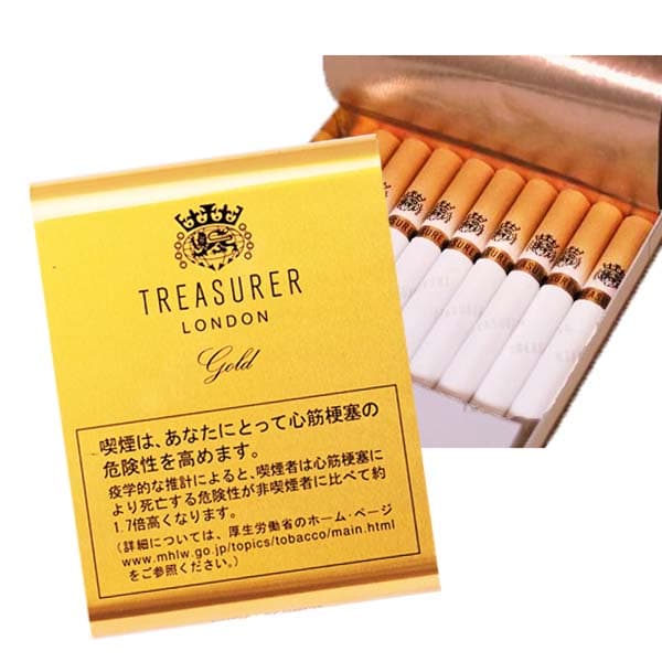 Treasurer Premium Gold包装参考图：TREASURER、LONDON与Gold纵向排列。