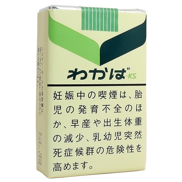 若叶 KS 包装正面，绿色图形与日文名称
