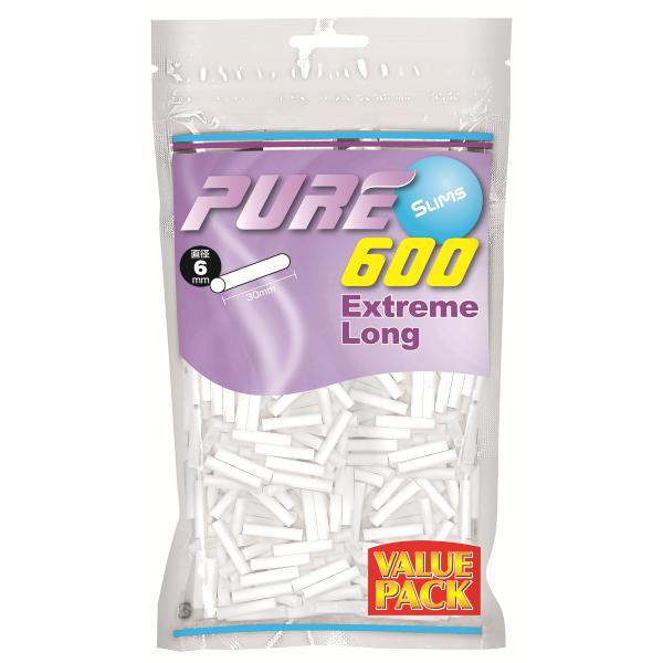 PURE Slim Extreme Long Value 600参考包装:紫色大袋突出EXTREME LONG、30mm与600