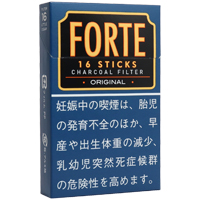 Forte 16 Original参考包装:深蓝盒上有金框黑色标签和16 STICKS