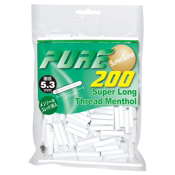 PURE Super Slim Super Long Thread Menthol 200参考包装:绿色袋面写SUPER LONG、THREAD MENTHOL及200